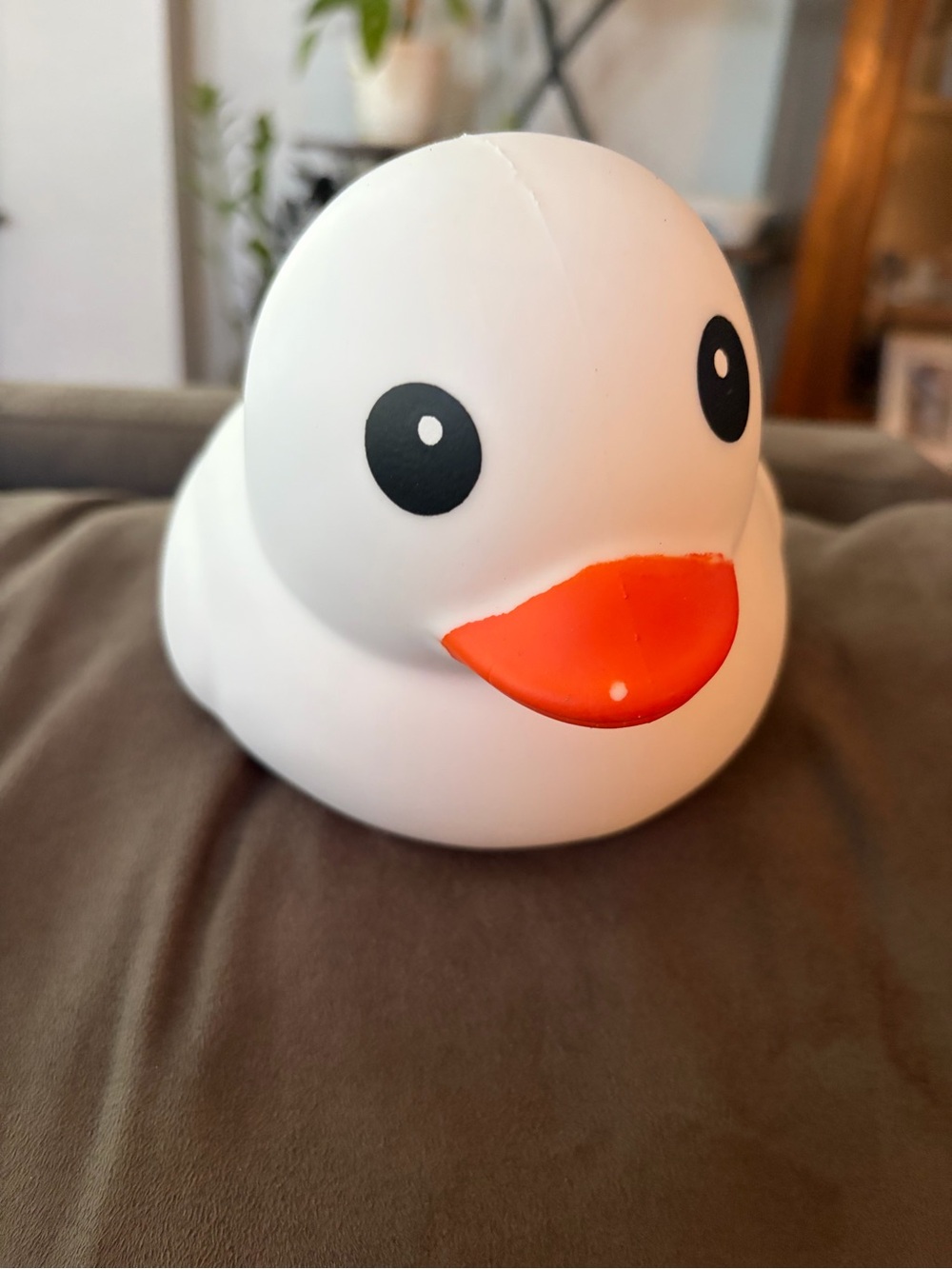 Squeeezy White Rubber Duck with Orange Beak